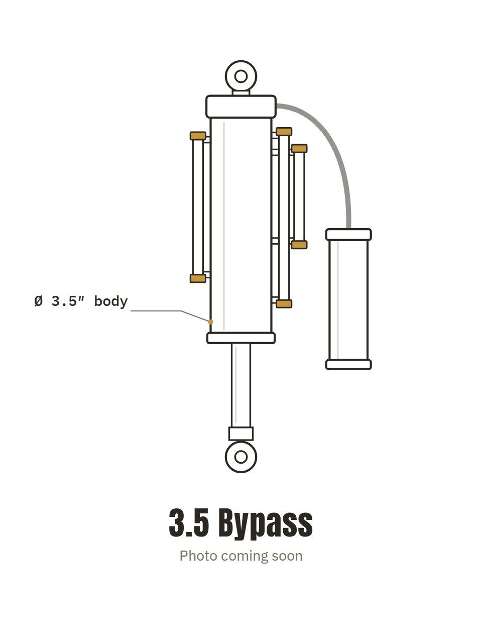 Drawing of a PLB 3.5 bypass shock. Product photo coming soon.